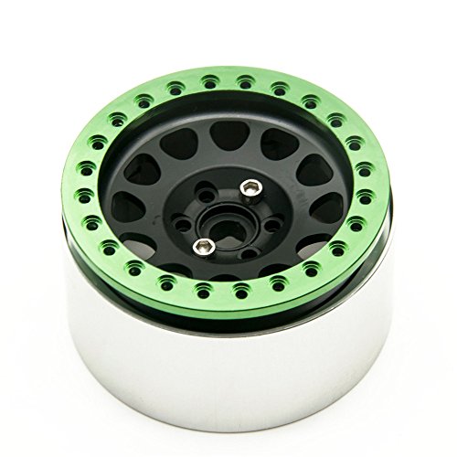 4pcs Aluminum Replacement Wheel Rim Beadlock Ring for 1:10 RC Crawler Car 2.2" RC Wheels/Rims (Green)