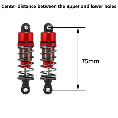 1/10 RC Oil Leakproof Shocks,2Pcs Adjustable Oil Filled Shocks 52mm-120mm for 1/10 RC Buggy Truggy On Road Touring Drift Cars Monster Trucks Upgrade Parts (2PCS 75mm Red) - color: 2PCS 75mm Red