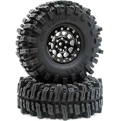 1.9 Beadlock wheels and tires 120mm Tall Soft Sticky 1.9 Mud Slingers T8 Tires & Aluminum Rims For RC 1/10 Crawler TRX4 SCX10 Gen8 Upgardes,HS700571