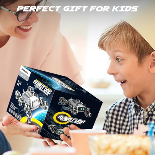 SIMREX Robot Dog RC Stunt Car Toys - Gesture Sensing Remote Control car with Mecanum Wheels, LED Eyes, 3 Sound Effects, Birthday Gift for Kids Boys Girls - style: Stunt Car