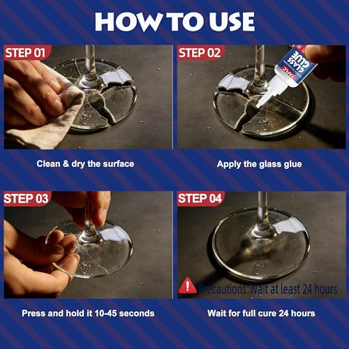 Glass Glue Liquid, Super Glue for Glass Repair 40g | Clear Instant Cyanoacrylate Adhesives for Acrylic Repair, Plexiglass, Jewelry, Rhinestone, Crystal, Art, Mirror, DIY Crafts - style: Glass Glue