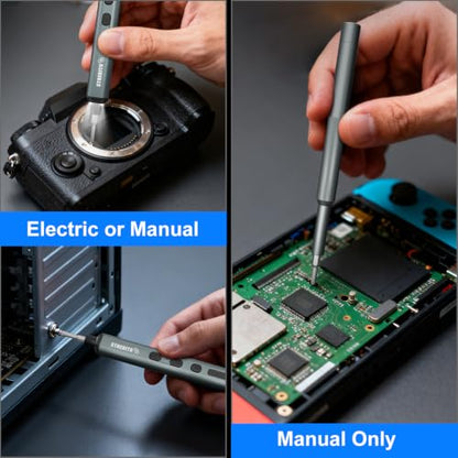 STREBITO Electric Screwdriver Set, 67 in 1 Electric Precision Screwdriver | 50 S2 Magnetic Bits, 5 Torque Settings, 4 LED Lights, Mini Electric Screwdriver Kit for PC Phone Laptop Camera Electronics - color: Upgraded Blue