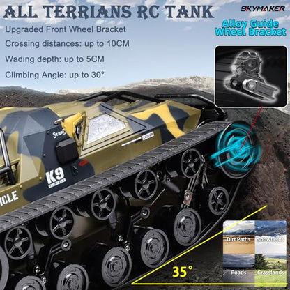 RC Tank Car 2.4Ghz Military Off Road Remote Control Crawler | RTR Ripsaw with 360°Rotation Dual Motor Gearbox Proportional Control Drift for Adult Birthday Gifts - color: Camouflage