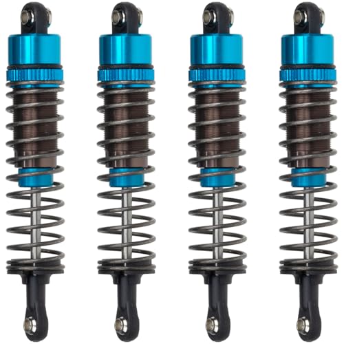 1/10 RC Crawler Shocks 4Pcs 85mm Aluminum Oil Filled Absorber Adjustable Damper Set for Tamiya CC-02 Axial SCX10 Capra D90 TRX4 Upgrades Parts (Blue)
