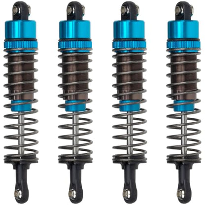 1/10 RC Crawler Shocks 4Pcs 85mm Aluminum Oil Filled Absorber Adjustable Damper Set for Tamiya CC-02 Axial SCX10 Capra D90 TRX4 Upgrades Parts (Blue)