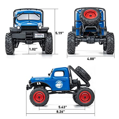 BEEZRC FMS 1/24 RC Crawler FCX24S Power Wagon S RTR, 4WD Off-Road Mini Rock Crawler Remote Control Car, 2.4GHz Hobby Grade Electric RC Truck, Hobby rc Crawlers for Adults (Blue) - color: Blue