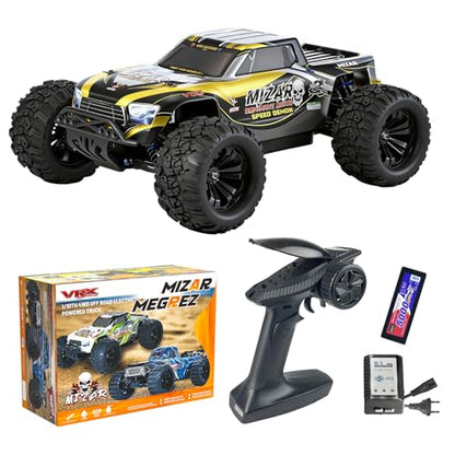 1/10 Brushless RC Truck, 4WD Fast Remote Control Car for Adults with 3S 5000mAh Battery, 2-Speed Transmission & CNC Metal Gears, All-Terrain Waterproof Heavy-Duty Off-Road Monster Truck RTR