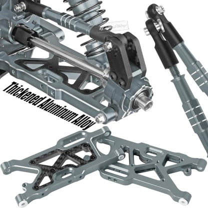 RC Upgrades Part for 1/8 Typhon 6S BLX,Alloy Front Rear Suspension Arms,Turnbuckles Links,Front Knuckles Steering Blocks &Rear Hub Stub Axle Carriers,Wing Mount &Wheelie Bar Set,Titanium - color: Titanium(1set)