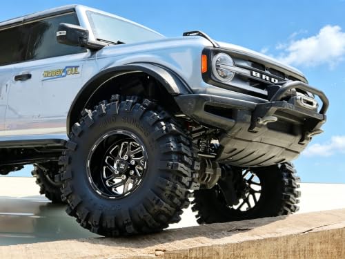 2.2 Beadlock Wheels 4-Pack For 1/10 RC Crawler SCX10 TRX4 Capra | -11mm negative offset,40mm wide aluminum wheel black color rims with 12mm hex hub,for 1/10 RC crawler vehicles Upgrades - color: Black