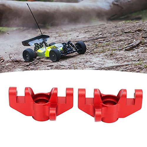 RC Steering Cup, Upgraded Aluminum Alloy Steering Knuckle 2pcs Red for Tenth Scale RC Cars Off Road Racing Rock Crawling - color: Red