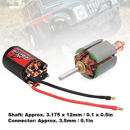Dilwe RC Brushed Motor, 5-Slot 550 0.50 Wire 20T Brushed Motor RC Motor Part Compatible with 1/10 RC Crawler