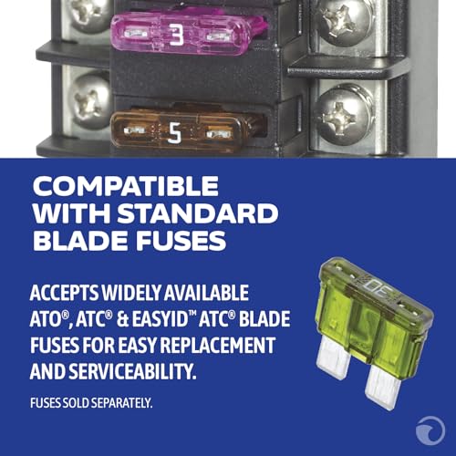 Blue Sea Systems ST Blade Fuse Block, 6 Independent Circuits, 40 Amps, 5037 - color: Without cover, style: 6 Circuit Independent
