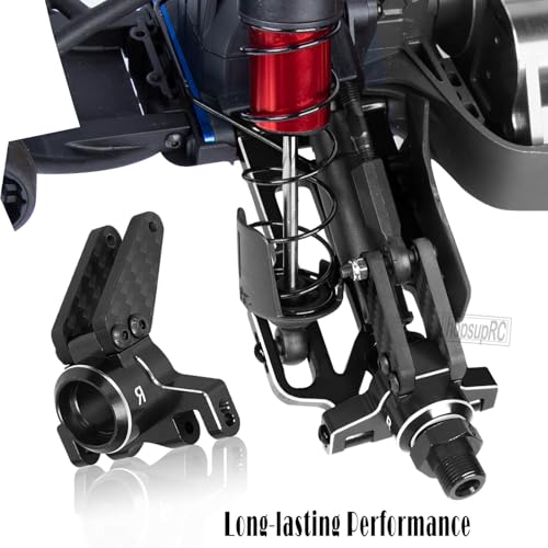 RC Aluminum Suspension Arms Set&Hubs Caster Blocks&Front Steering Block Knuckles&Rear Hubs Upgrades Parts for 1/10 Kraton/Outcast V2 4S BLX,Front Rear Suspension Arms Hops Up,Black - color: Black(for 1/10)