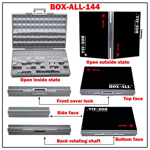 AideTek Two SMD SMT Resistor Capacitor 1206 0805 0603 Box Organizer Craft Beads Storage 144 Compartments for each box - style: 2BOXALL