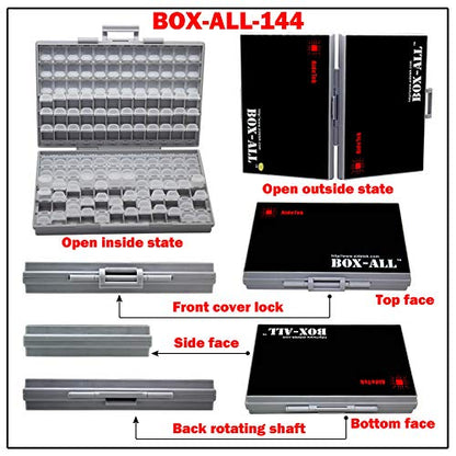 2 AideTek BOXALL144 SMD SMT Resistor Capacitor 1206 0805 0603 Box Organizer Craft Beads Storage 144 Compartments for each box - style: 2BOXALL144