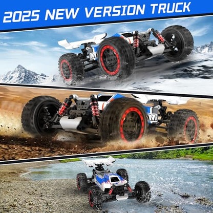 ITEFDTUTNE 1:16 Brushless Remote Control Cars, Max 62mph Off-Road All Terrain Electric RC Truck, 4WD RC Monster Truck with 2.4 GHz Remote Control and 2 3S Lipo Batteries