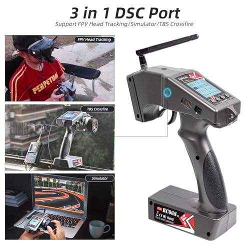 Radiolink RC6GS V3 2.4G 7 Channels RC Car Radio Controller Kit & R6FG Gyro Long Range Remote Controller for RC Crawler Truck Drifting Buggy