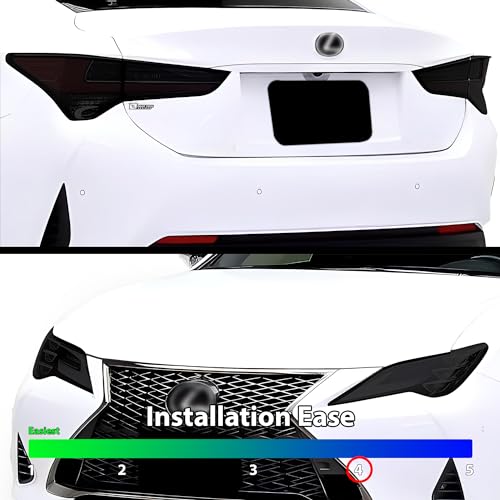 BOGAR TECH DESIGNS Full Headlight Taillight Tint Kit Compatible with Lexus RC 2019-2025, Dark Smoke - color: Dark Smoke, size: FULL TINT KIT