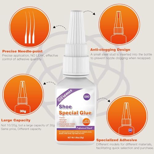 30g Shoe Glue - Professional Grade Super Shoe Fix Adhesive | Instant Shoe Glue Sole Repair, Clear Waterproof Shoe Glue for Soles Boots Sneakers Heels Hiking Shoes Leather Handbags - size: Shoe Glue