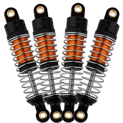 4PCS 53mm/59mm/66mm Aluminum Shocks Absorbers Oil Threaded Damper for 1/18 RC Crawler TRX4M TRX-4M Bronco Defender K10 Upgrade Parts,Silver Color Spring (53mm black-gold) - color: 53mm black-gold
