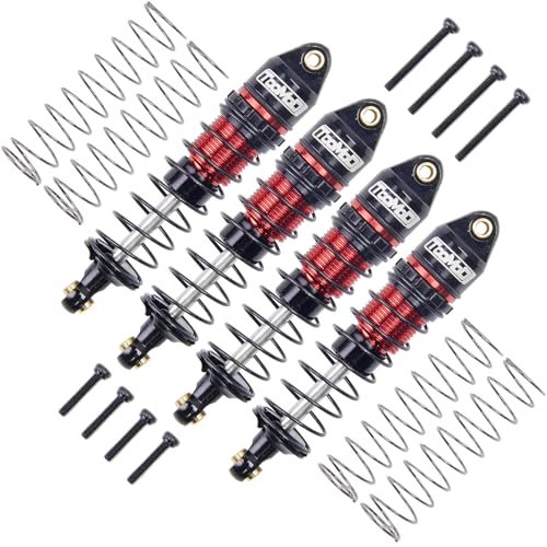 40MM Oil Shock Absorbers Upgrade Compatible with 1/24 RC Crawlers | Fits Axial SCX24 / FCX24 - Oil Damper Upgrade - Red - color: Black/Red