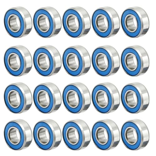 Hoypeyfiy 20Pcs RC Metal Ball Bearings with Rubber Ring Axle Bearing Set, SCX24 Rubber Sealed Bearings Set, 1/24 RC Crawler Car for Axial SCX24 Upgrades Parts