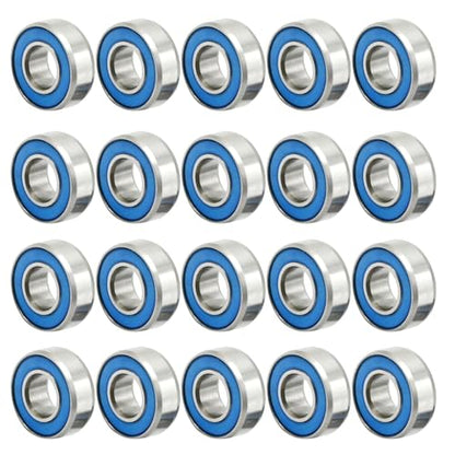 Hoypeyfiy 20Pcs RC Metal Ball Bearings with Rubber Ring Axle Bearing Set, SCX24 Rubber Sealed Bearings Set, 1/24 RC Crawler Car for Axial SCX24 Upgrades Parts