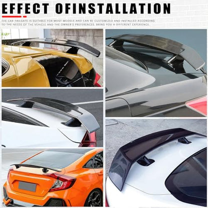JMTBNO 46Inch Universal Rear Spoiler, Carbon Fiber ABS Sport Style Racing Spoiler Truck Wing Lightweight,Rear Trunk Spoiler Wing Lid Tail Deck Spoiler Fit for Sedan Coupe Hatchback - color: Carbon Fiber