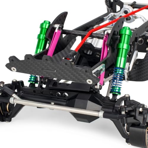 1/10 RC Aluminum Alloy Shocks Absorber – Adjustable 80-100mm Oil Damper for Crawler Car Axial SCX10 II 90046 Capra / TRX4 / Tamiya LCG / VS4-10 / D90 / Cheater Rigs (green) - color: green