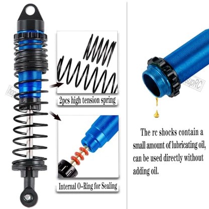 Upgrades Part for 1/10 Stampede/Rustler 2WD,Drive Shaft CVD&RC Shocks&Adjustable Turnbuckles Camber Links&A Arm&Caster Block&Steering Blocks&Rear Stub Axle Carriers,Wheel Hex&Hex Hub,Blue - color: Navy Blue/for 2wd