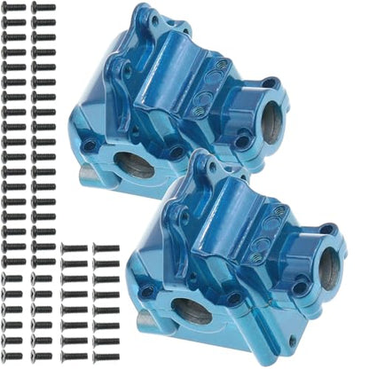 2PCS Metal Front and Rear Differential Gearboxes Housing Cover Compatible with WLtoys 1/14 144010 144001 144002 1/12 124016 124017 124018 124019 RC Car Upgrades Parts (Blue) - color: Blue