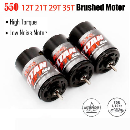 550 Brushed Motor 12T 21T 29T 35T for for 1/10 RC Scale Rock Crawler Off-Road Car TRAXXAS TRX4 TRX6 Redcat Axial SCX10 (550, 12T Brushed Motor) - style: 550, 12T Brushed Motor