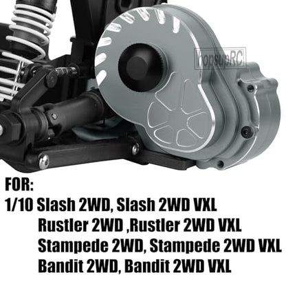 Metal Magnum 272R Assembled Transmission Upgrades Part for 1/10 Slash/Rustler/Stampede/Bandit 2WD VXL. Gearbox Transmission Bundle with Tooth Spur Gear Hops Up. #9495(Titanium) - color: Titanium(for 1/10)