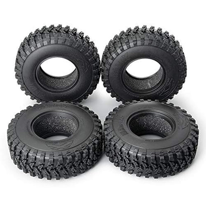 4PCS Rubber 1.9" Rocks Tires with Foam Insert for Axial SCX10,TRX4,SCX10-II,SCX10-III D90 D110 Redcat Gen7 Gen8 1/10 RC Crawler Car