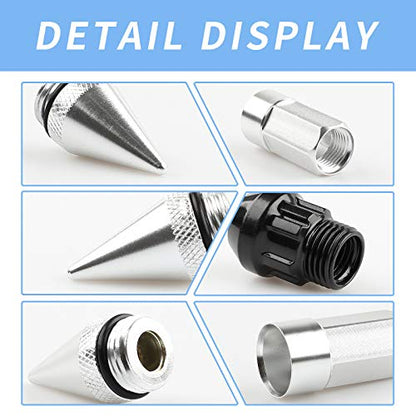 20Pcs Anti Theft Spikes Extended Tuner Wheel/Rims Lug Nuts with Wheel Locks M12X1.5+Socket (Silver) - color: Silver