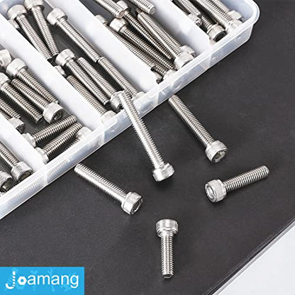M6 x 20mm 25mm 30mm 35mm 40mm Socket Head Cap Screws Bolts, Stainless Steel 304, Metric Allen Hex Drive, Bright Finish, Fully Threaded, Assortment Kit 50PCS - size: Socket M6x20-40 mm