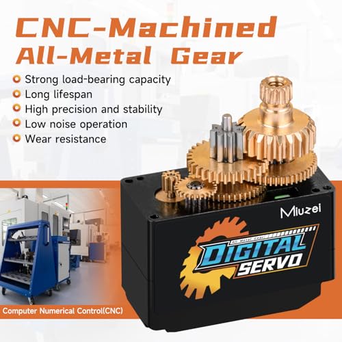 12g Micro Servo Rc Steering Metal Gear Digital for Axial Scx24, 1Pcs | Mini Small Servo Motor, Upgrade Parts With Horn Arm, for 1/24 Rc Crawler Plane Airplane Robot. Powerful, Smooth, Quiet, Fast