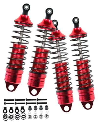 RC Shocks Absorber Upgrades Part for 1/10 Lasernut U4, Tenacity DB Pro,TENACITY TT Pro 4WD SCT,4PCS Aluminum Front Rear Big Bore RC Shocks Damper,90mm 100mm Metal Hop Ups,#LOS233011,Red - color: Red - 4pcs