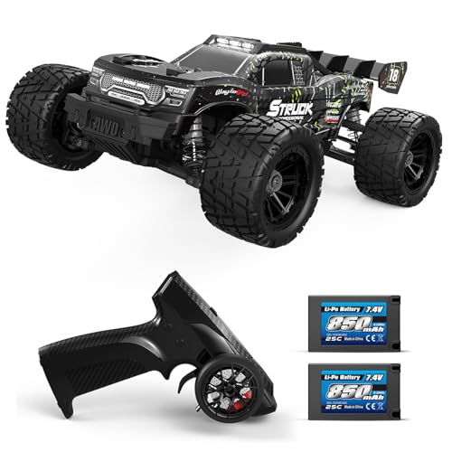 HAIBOXING 18872 1:18 RC Car, Remote Control Truck 4WD Off-Road Dune Buggy | 2.4GHz RC Truck 36km/h Speed Splash Waterproof Electronics 4X4 Truck, Dual Li-Po Batteries Hobby Gifts Toys for Kids, Adults - color: Grey