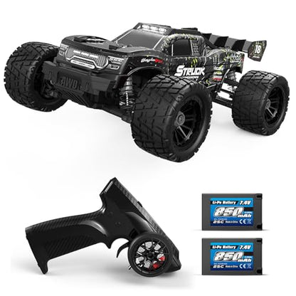HAIBOXING 18872 1:18 RC Car, Remote Control Truck 4WD Off-Road Dune Buggy | 2.4GHz RC Truck 36km/h Speed Splash Waterproof Electronics 4X4 Truck, Dual Li-Po Batteries Hobby Gifts Toys for Kids, Adults - color: Grey