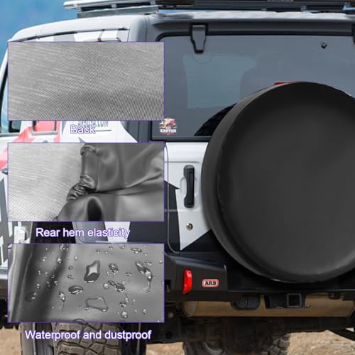 Car Spare Tire Cover, 15Inch Dustproof Waterproof Vehicle Spare Wheel Protectors, All Around Soft Automotive Tough Tire Storage Protection Accessories, Universal for SUV RV Truck - size: 15Inch No Flag