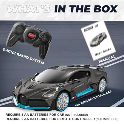 BEZGAR 1:24 Bugatti Remote Control Car Licensed Bugatti Divo Toy Car | Official Bugatti Replica, 2.4GHz Interference-Free Control, Ideal Toy for Boys 6-8, 8-12 & Adults, Hobby Collectible Model - color: Bugatti-1:24 Bugatti Divo