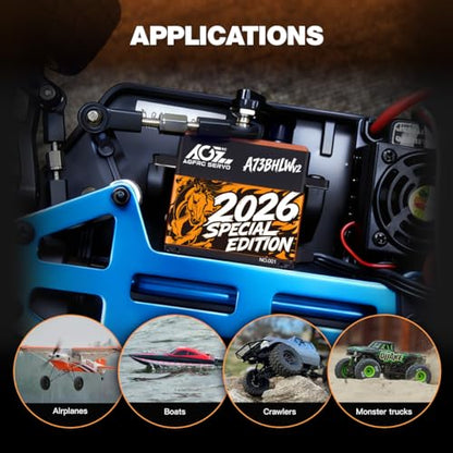 AGFRC 40KG High-Torque RC Servo Motor - Year for the Horse, Waterproof Brushless Digital Standard Servo for 1/10 RC Cars (A73BHLW V2 2026 Special Edition) - style: A73BHLW V2 2026 Special Edition