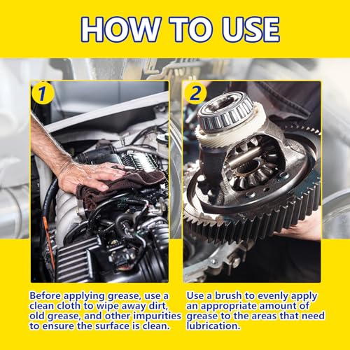 AstraVox Multi-Purpose White Lithium Grease, 60ml Automotive Grease | with Brush for Hinges, Wheel Bearings, Gear, and Garage Door, Bike, Lithium Lubricant ideal for Household, Marine, Industrial