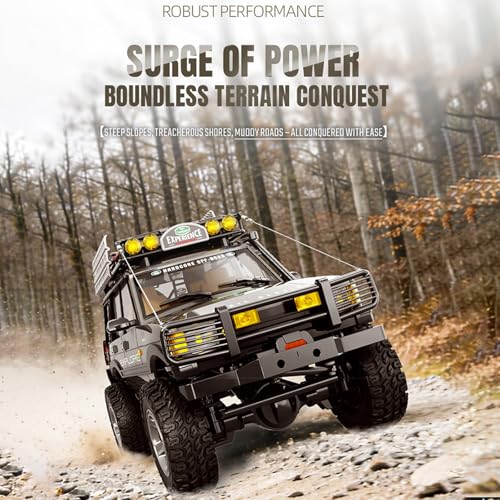 JXC LR1801 RC Crawler, 1/18 Scale 4WD Off Road RC Crawler with 3-Speed Mechanical Transmission with Reverse Rotation, Full-Proportional 2.4GHz, 40 Mins, LED Lights, RTR Rock Crawler (Blue)
