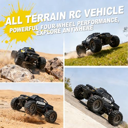A ALPHA Brushless RC Monster Truck with Metal Drivetrain & ESP Stability, Upgrade-Free 1/12 4WD RC Truck Built for Repeated High-Speed Runs