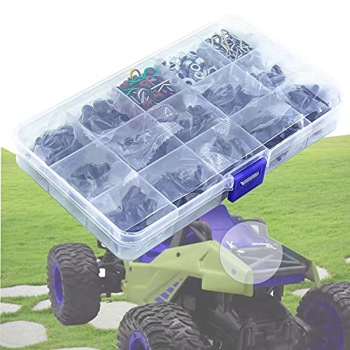 610PCS Universal RC Car Parts Screw Tools Kit Screws Assortment Set Hardware Fit for Traxxas Axial Redcat HPI Arrma SCX10 Losi 1/8 1/10 1/12 1/16 Scale RC Cars Trucks Crawler RC Upgrade Parts
