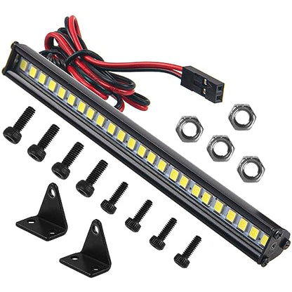 4.72" RC 24Led LED Light Bar Roof LED Lamp Body Shell Roof Light Compatible with Traxxas TRX-4 SCX10 90046 D90 SCX10 II CC01 Redcat Gen7 1/10 RC Crawler Car Truck