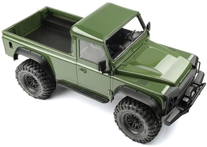 324mm Wheelbase 2-Door Pickup Truck Body Shell for 1/10 RC Crawler Car, Compatible with Traxxas TRX4 Defender RD110 (White) - color: White