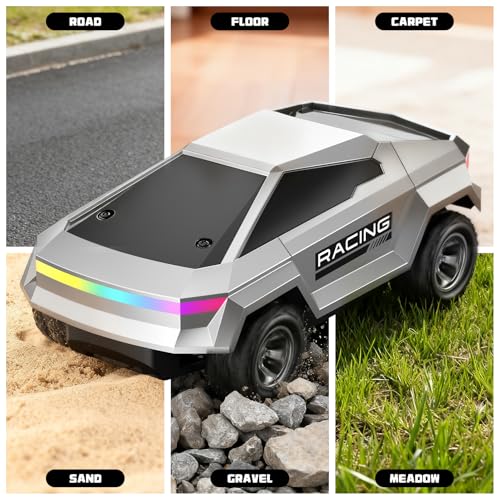 Remote Control Car, 1:24 Scale Pick-up RC Truck, 2WD High Speed All Terrain Off-Road Vehicle with Lights & Load Space, 2.4GHz Off-Road Vehicles Kids Gifts for Boys/Girls Age 3+